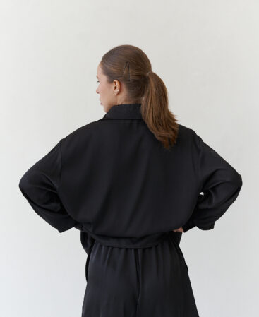 Silk suit with shorts BLACK