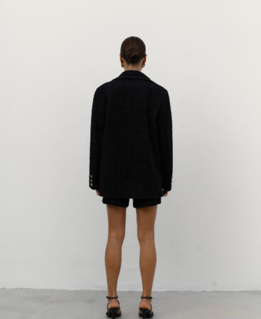 Busy Lady tweed blazer Black