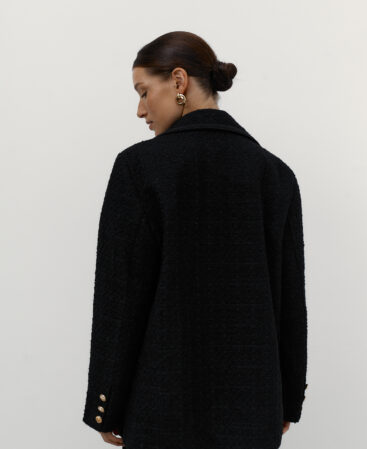 Busy Lady tweed blazer Black