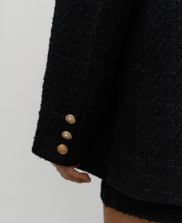 Busy Lady tweed blazer Black