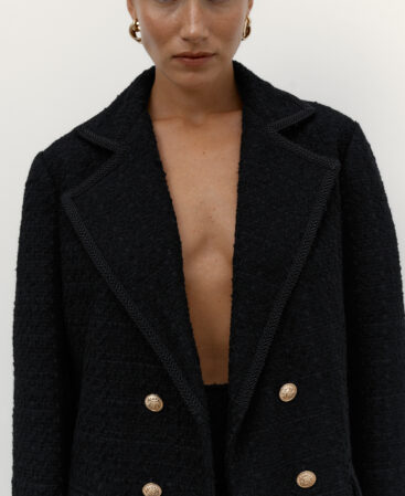Busy Lady tweed blazer Black