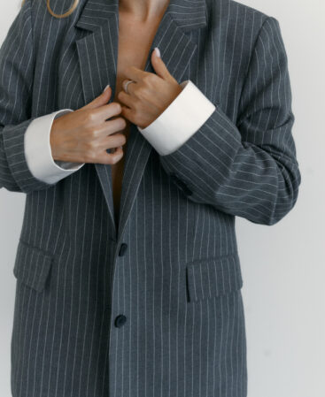 Blazer with white cuffs