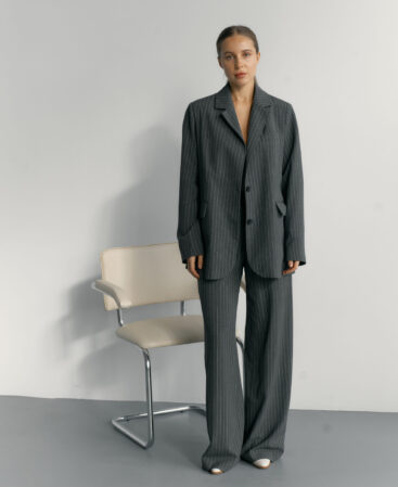 Classic grey pinstripe trousers