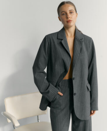 Blazer with white cuffs