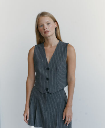 Grey pinstripe vest