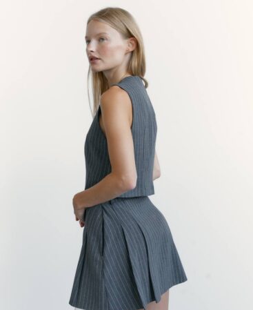 Grey pinstripe vest