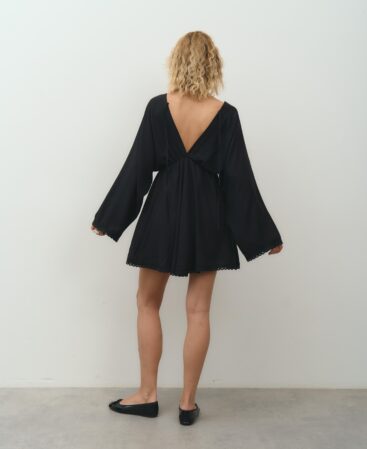 BOHO Dress with lace BLACK