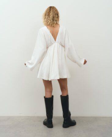 BOHO Dress with lace WHITE