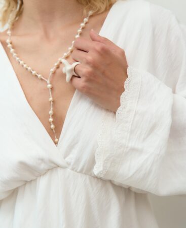 BOHO Dress with lace WHITE