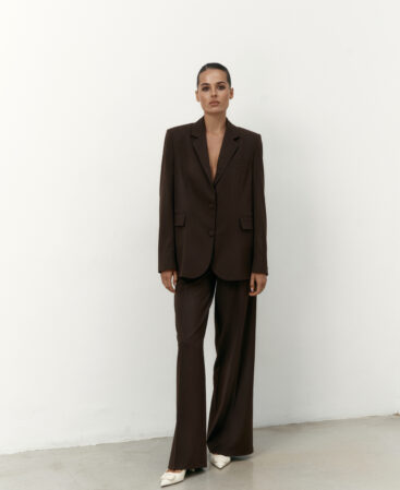 Blazer in Italian suiting fabric Choco