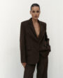 Blazer in Italian suiting fabric Choco