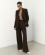 Trousers in Italian suiting fabric Choco