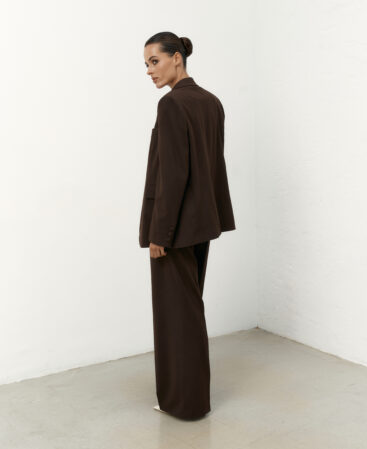 Blazer in Italian suiting fabric Choco