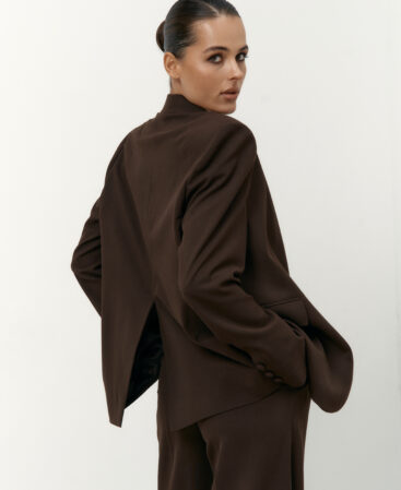 Blazer in Italian suiting fabric Choco