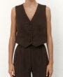 Vest in Italian suiting fabric Choco