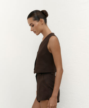 MINI shorts in Italian suiting fabric Choco