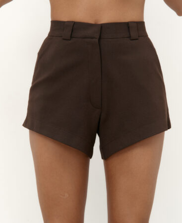 MINI shorts in Italian suiting fabric Choco