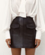 Skirt Dark Leather Choco