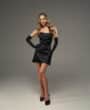Satin dress with bows BLACK