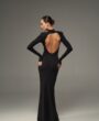 Maxi dress with shoulders and open back