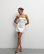 Satin dress BLOOM WHITE