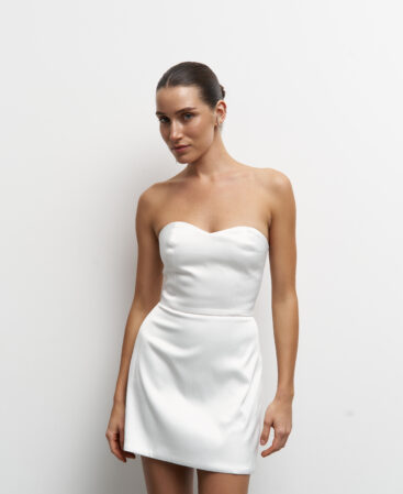 Satin dress BLOOM WHITE