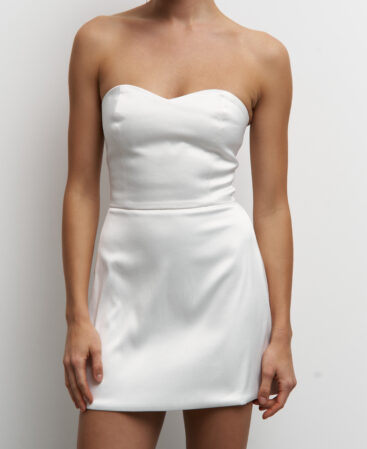 Satin dress BLOOM WHITE