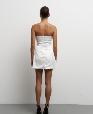 Satin dress BLOOM WHITE