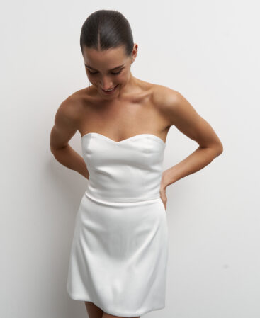 Satin dress BLOOM WHITE