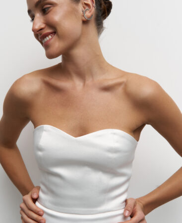Satin dress BLOOM WHITE