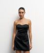 Satin dress BLOOM BLACK