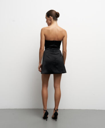 Satin dress BLOOM BLACK