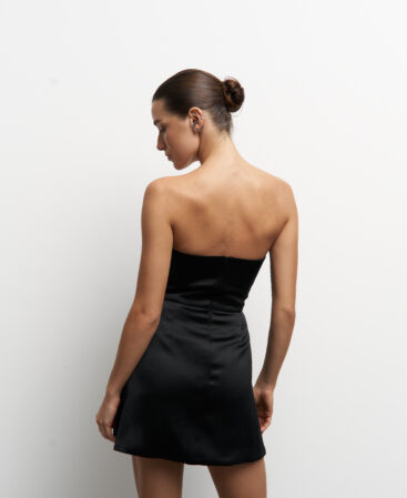 Satin dress BLOOM BLACK