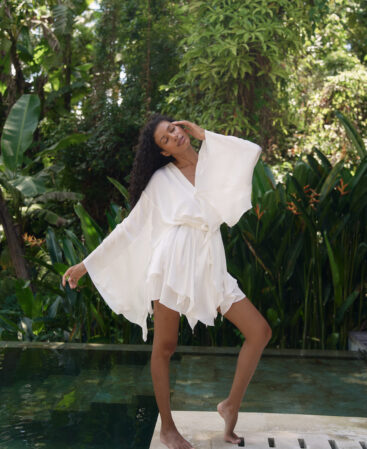 Chiffon kimono dress MILKY