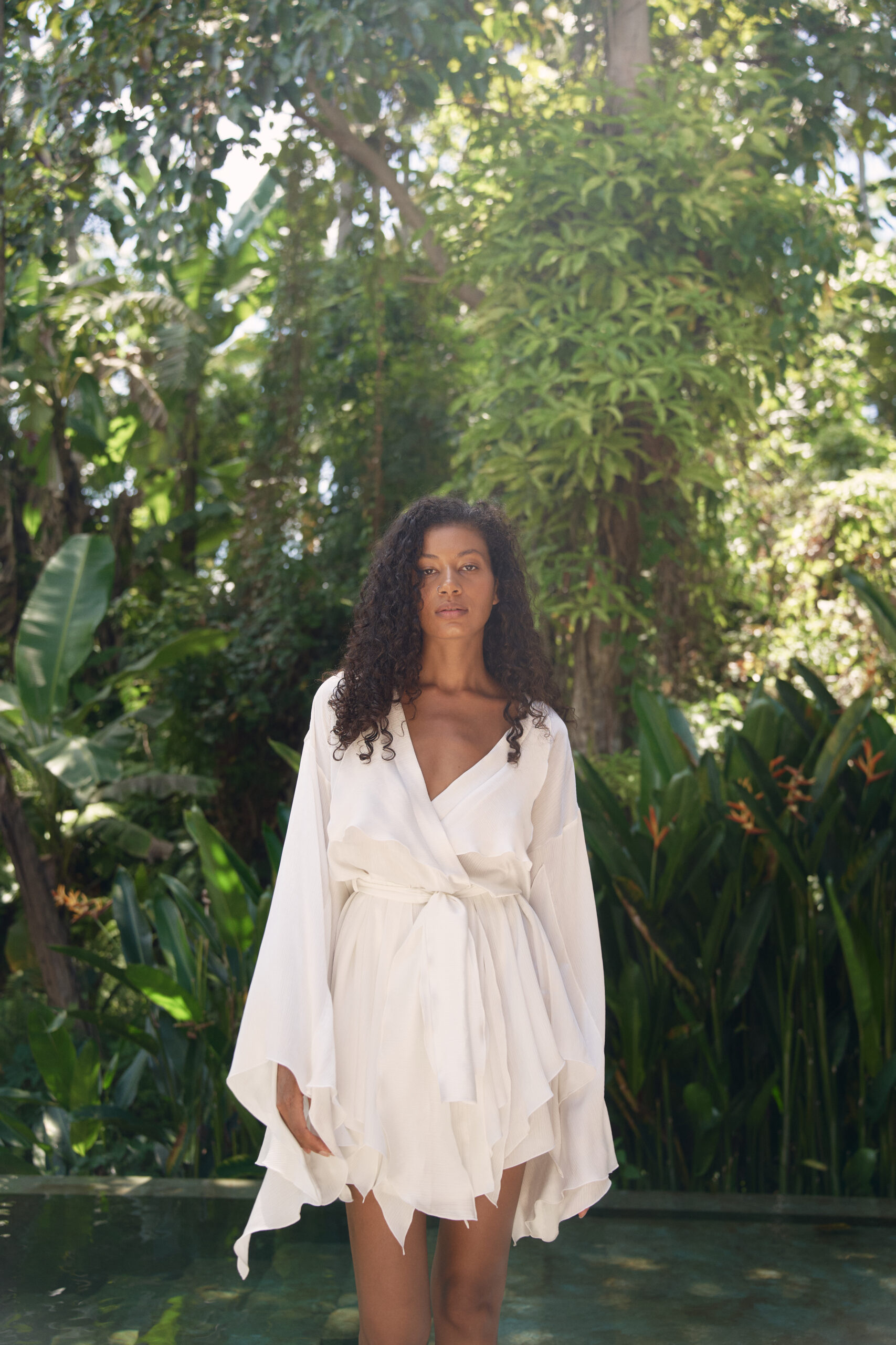 Chiffon kimono dress MILKY