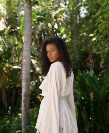 Chiffon kimono dress MILKY