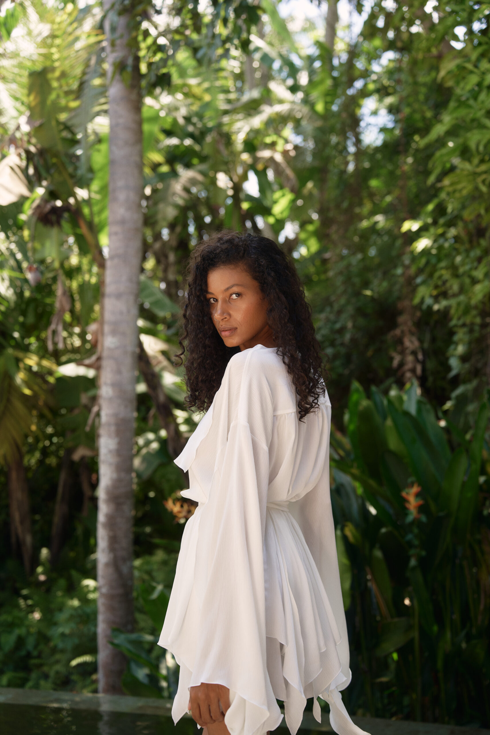 Chiffon kimono dress MILKY