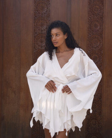 Chiffon kimono dress MILKY