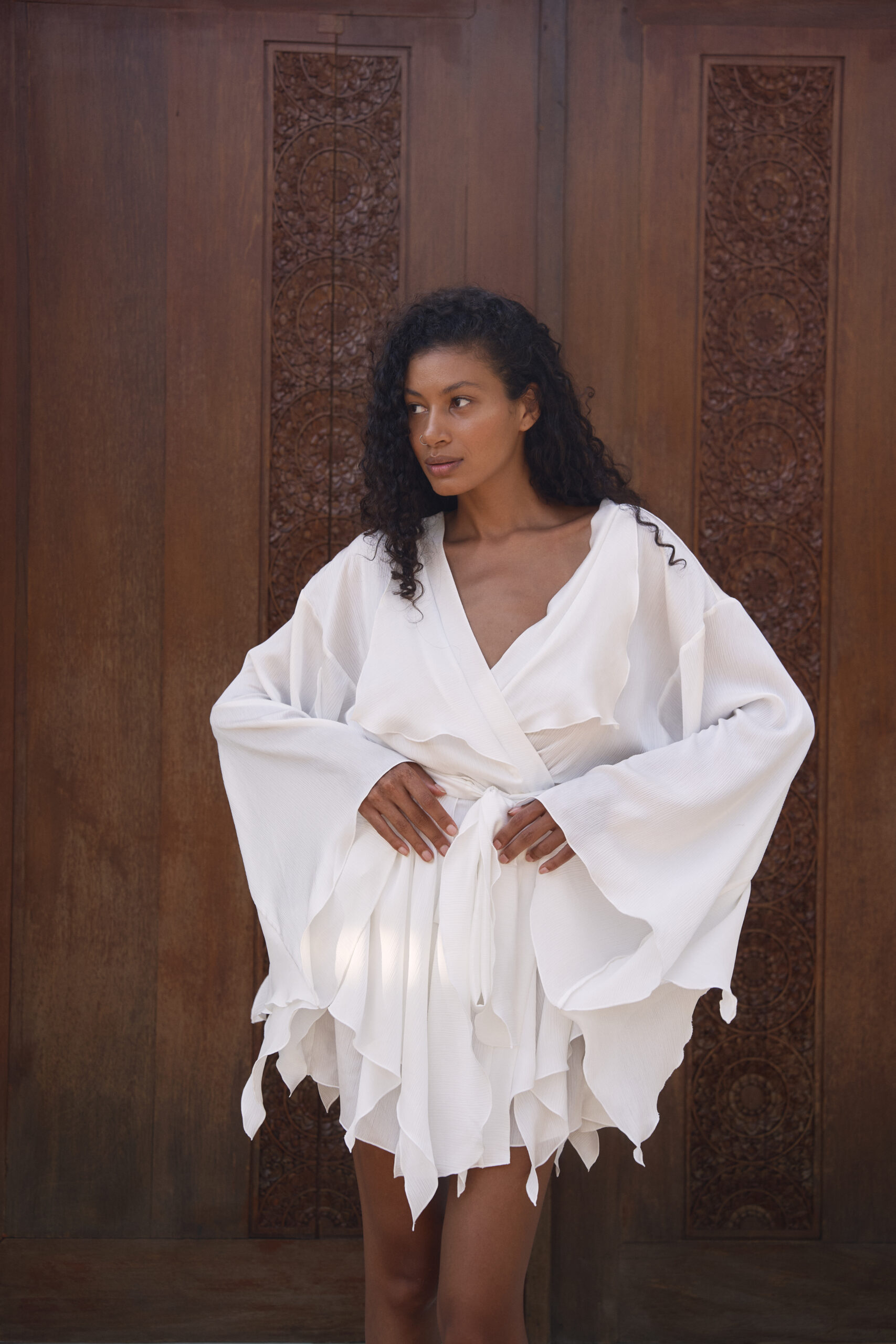 Chiffon kimono dress MILKY