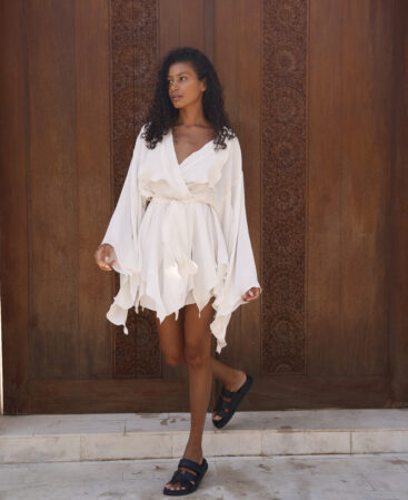 Chiffon kimono dress MILKY