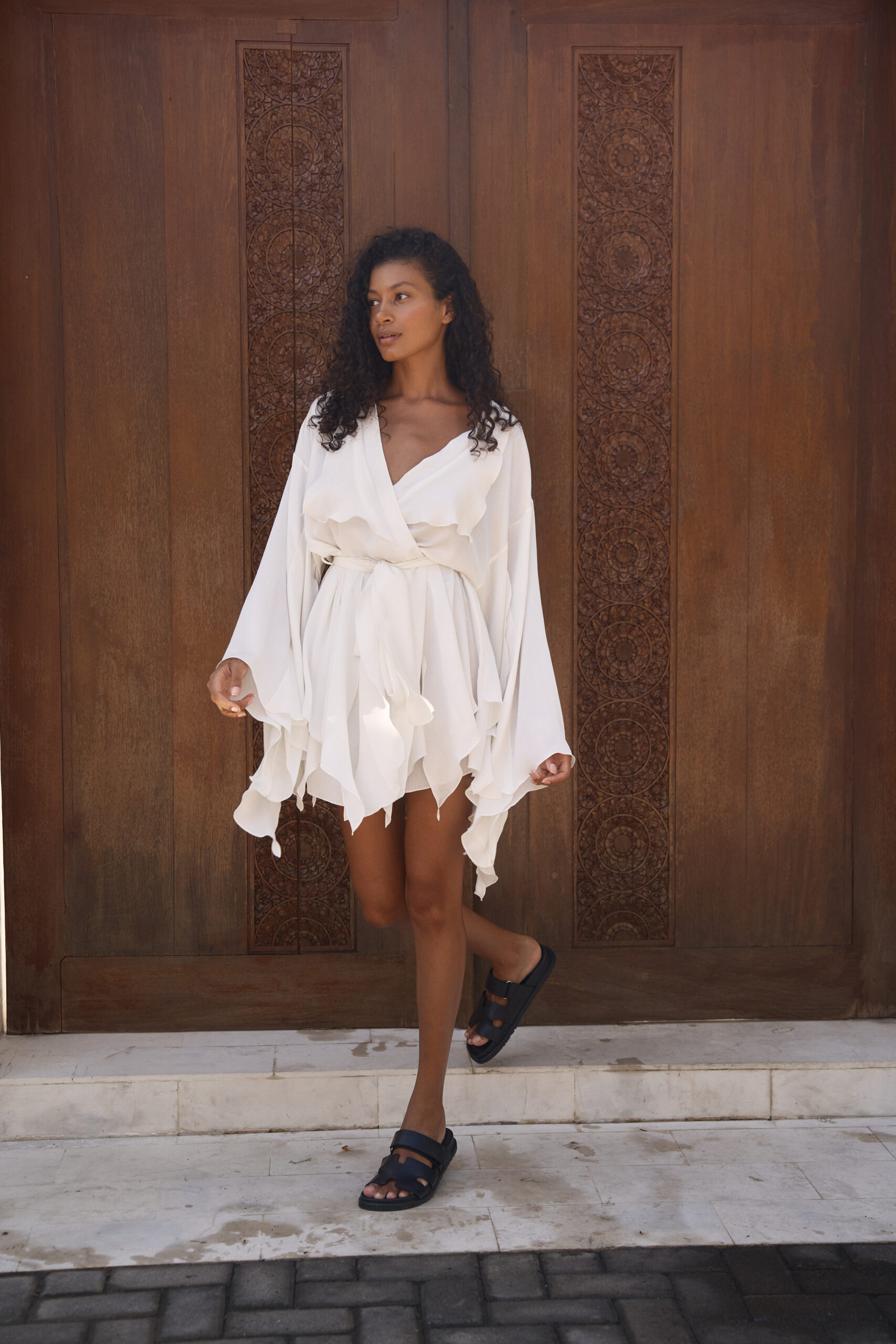 Chiffon kimono dress MILKY
