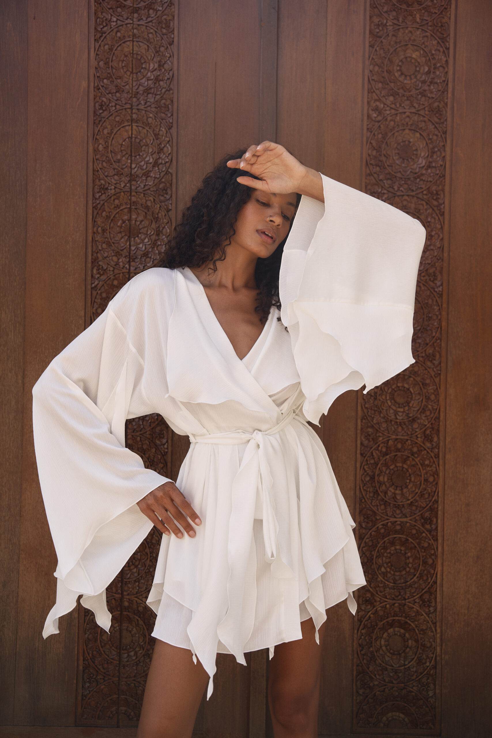 Chiffon kimono dress MILKY