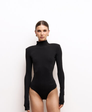 Bodysuit with shoulders and open back