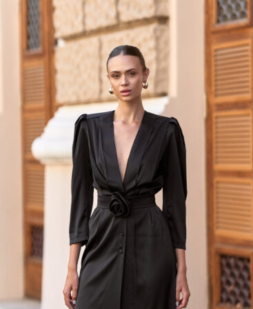 Satin dress Angeline black