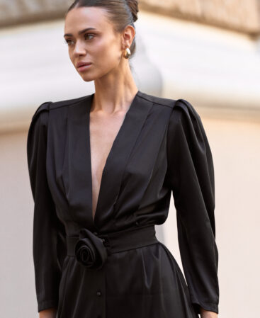 Satin dress Angeline black