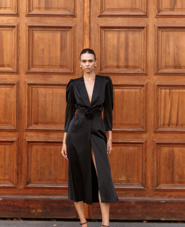 Satin dress Angeline black