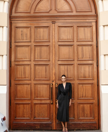 Satin dress Angeline black