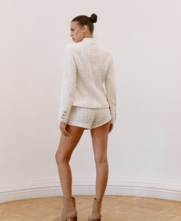 Tweed mini shorts WHITE