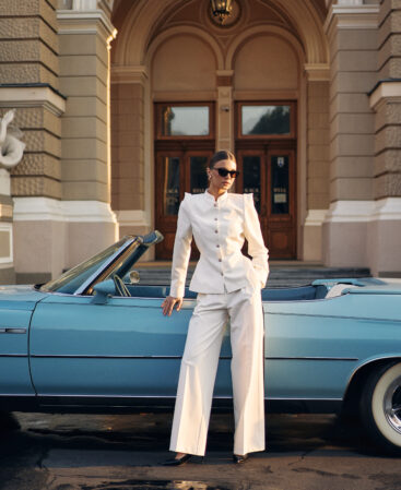 Fitted jacket FLEUR white