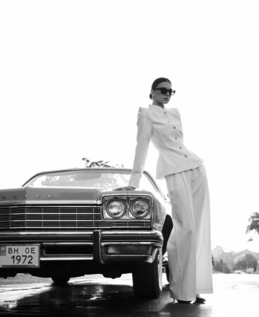 Fitted jacket FLEUR white